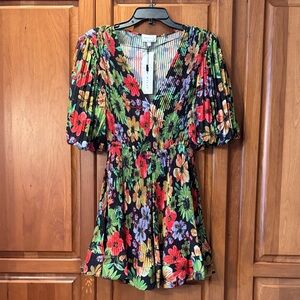 Milly Floral Pleated Midi Dress - Multicolor